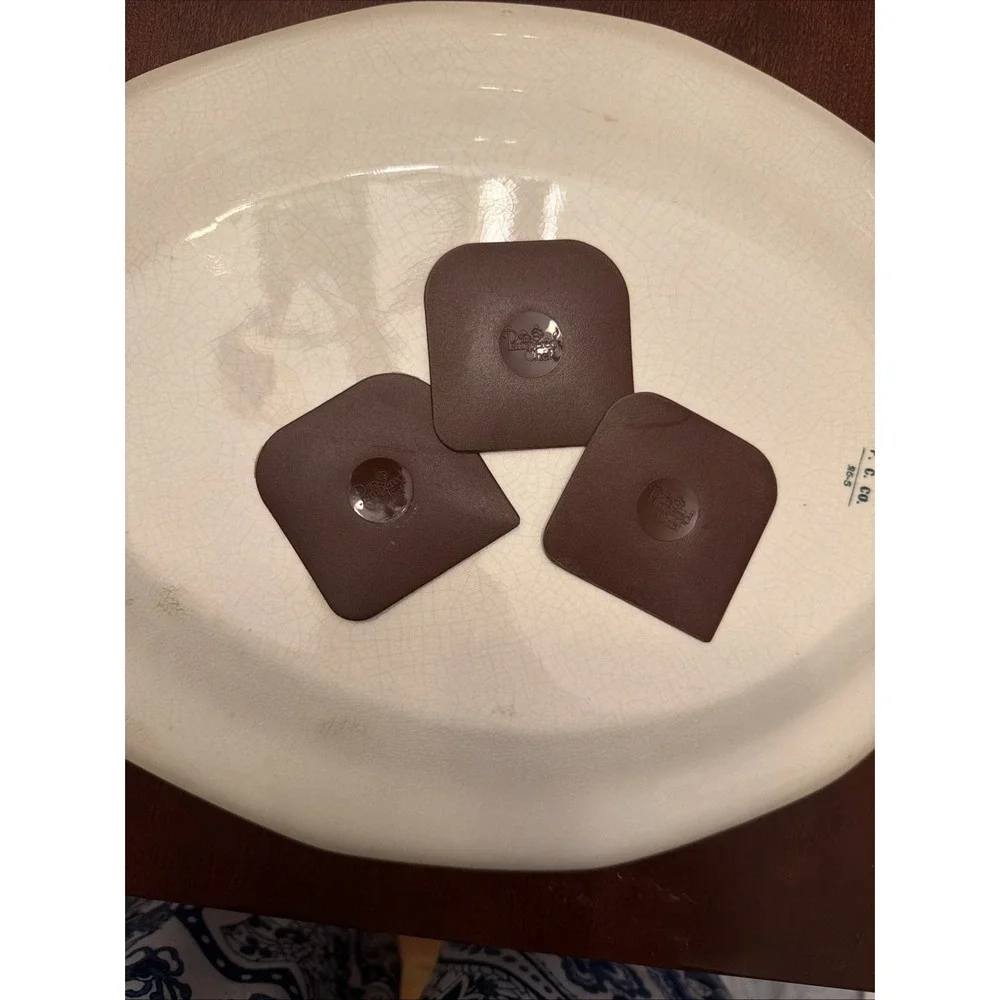 LOT of 3 Pampered Chef Brown Nylon Plastic Pan Scrapers Tool Stoneware